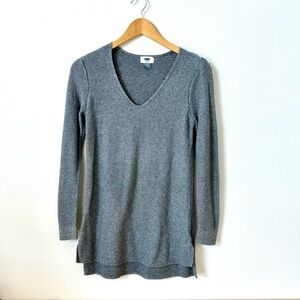 Old Navy Knit V-neck Sweater Marled Gray Small
